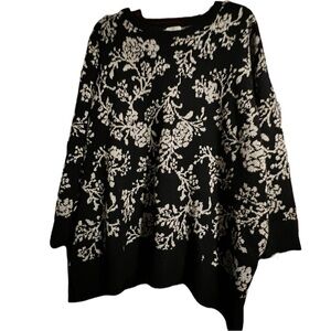 Gently worn Croft and Barrow Holiday Sweater with silver thread through knit